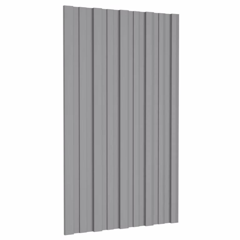 Set di 12 pannelli per tetto vidaXL in acciaio zincato grigio L 80 cm x P 45 cm