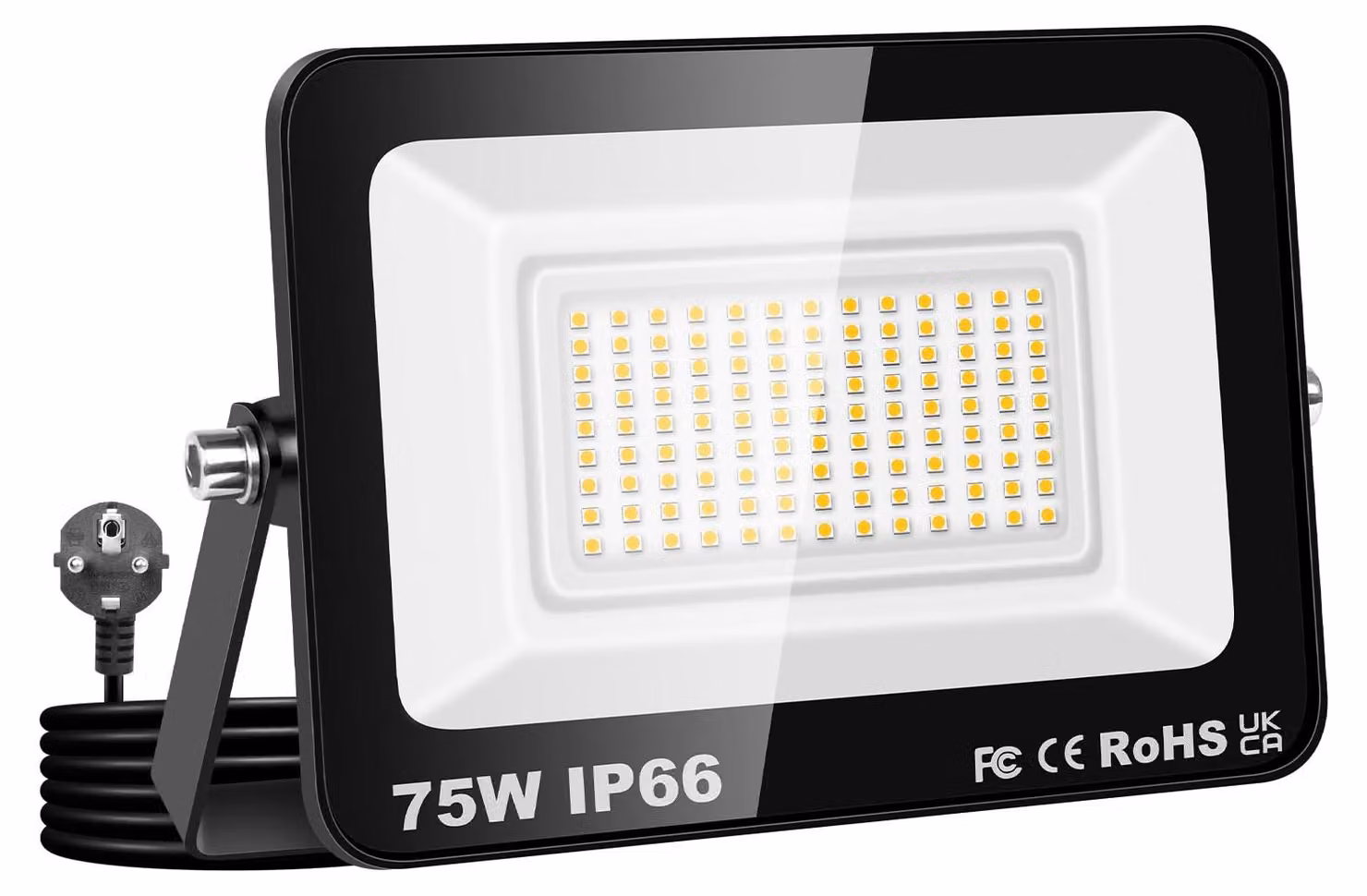 Lampada a LED da esterno, 75W, 7500 lumen, luce calda, grado di protezione IP66, impermeabile
