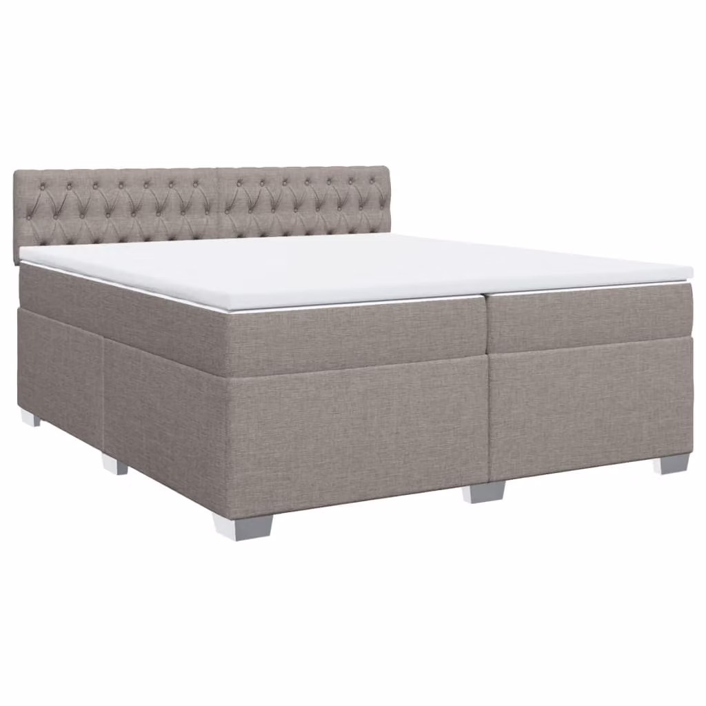 Giroletto a Molle con Materasso Tortora 200x200 cm in Tessuto