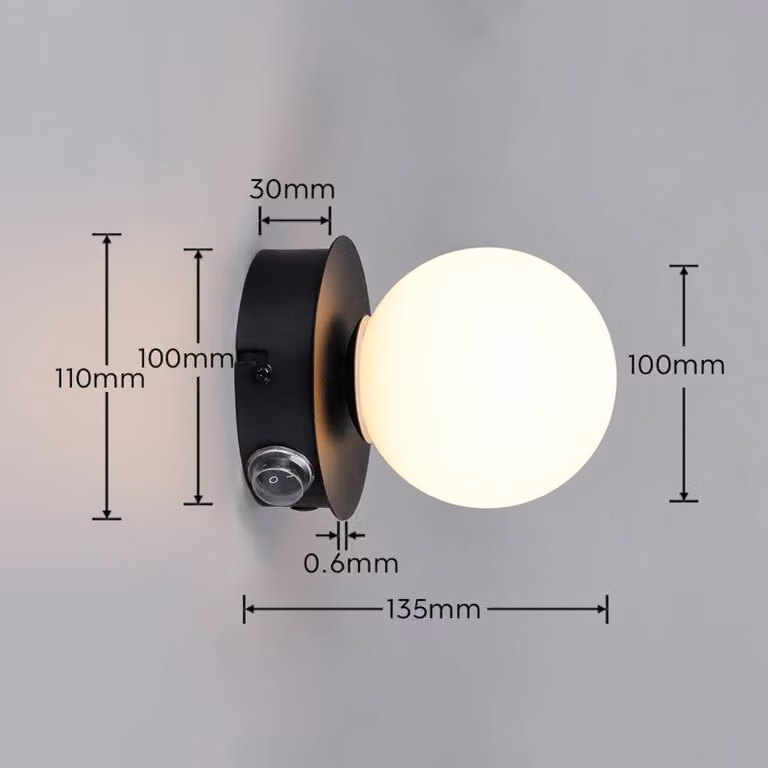 Trio Lighting Applique da parete Alfio, Nero, Bagno, Metallo, Moderno, Applique
