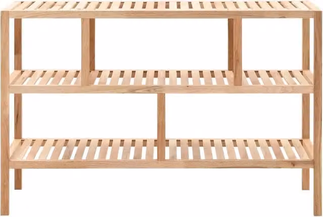 Scaffale da Bagno in Legno Massello di Noce 100x40x65 cm 247100