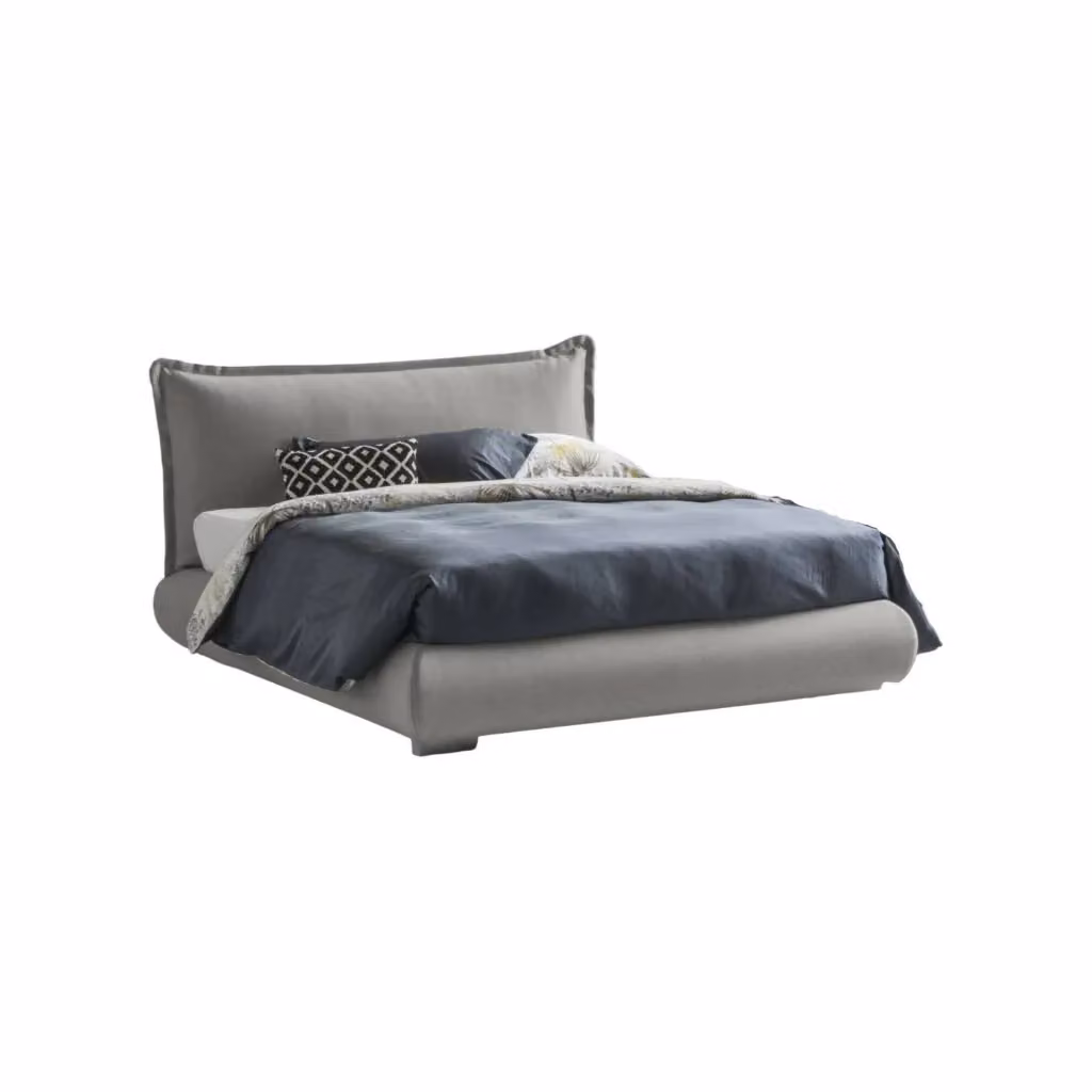 Letto Matrimoniale Geras Talamo Italia Grigio con Contenitore a Alzata e Rivestimento in Tessuto L/P: 160 x 200 cm – 2