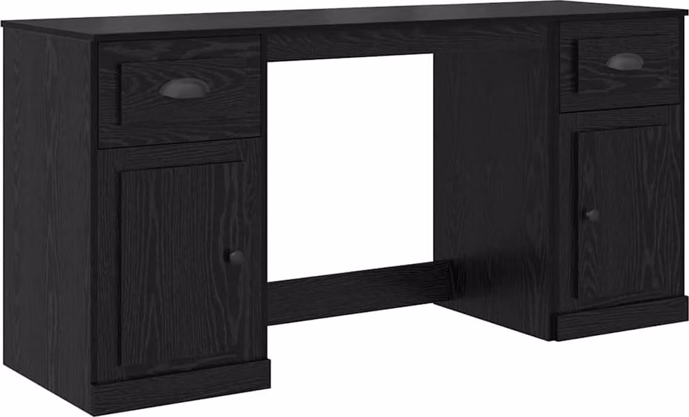 Scrivania con armadietto Rovere Nero 154,5 x 50 x 75 cm