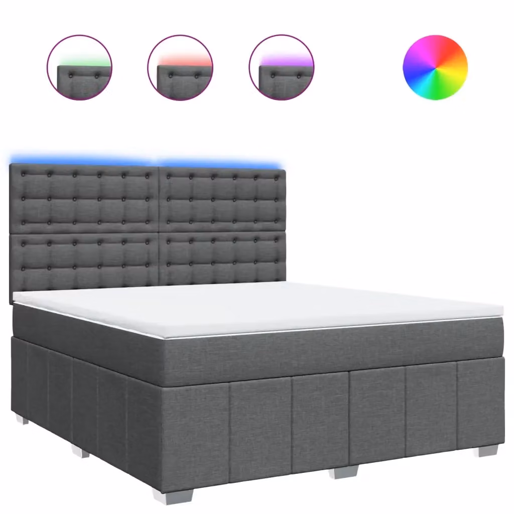 Letto Ibrido Moderno vidaXL con Materasso Grigio e Bianco L/P: 180 x 200 cm – 2