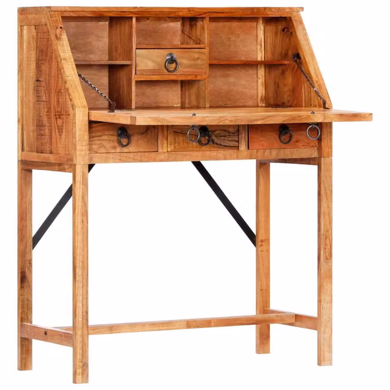 vidaXL Scrivania 90×40×107 cm in legno massiccio di acacia
