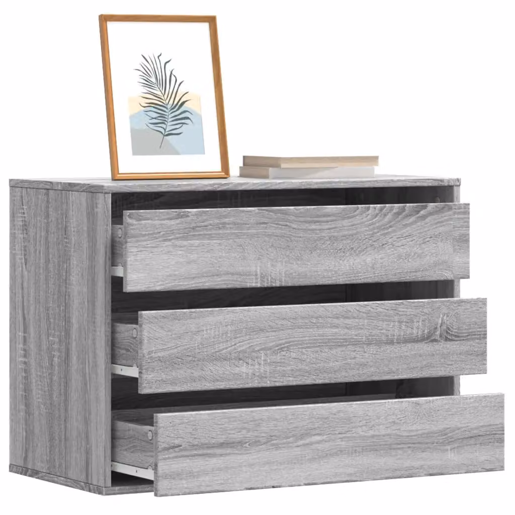 Cassettiera Angolare vidaXL in Legno Multistrato Grigio Sonoma L 80 cm, P 41 cm, H 58 cm