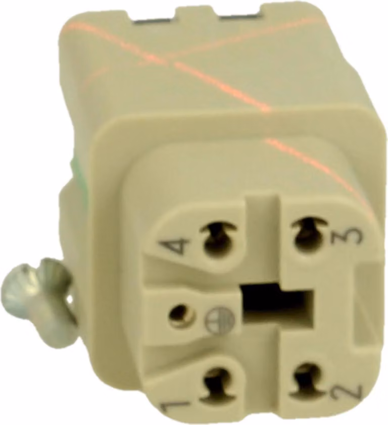 HARTING Han 4A inserto femmina (F) connessione Quick-Lock, 4 poli+PE 230V/400V, 10A - 1 pezzo