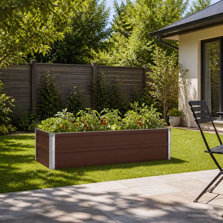 Letto rialzato da giardino vidaXL in metallo corten marrone L: 100 cm, P: 40 cm, H: 24 cm