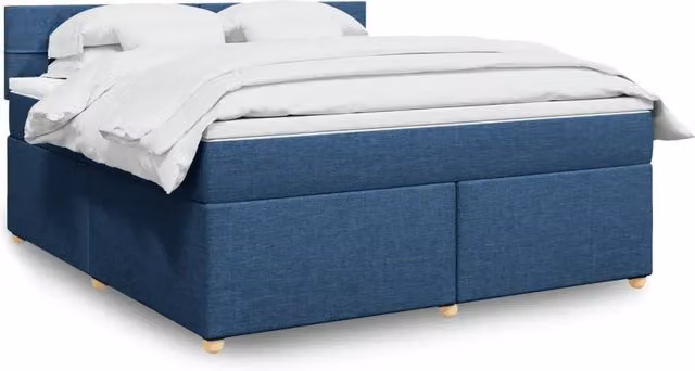 Letto Ibrido vidaXL con Materasso Blu e Bianco in Tessuto, L/P/H: 180 x 200 x 100,5 cm – 1