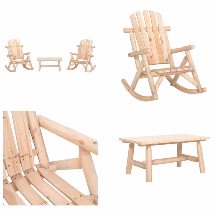 vidaXL Set da salotto da giardino 3 pezzi abete massiccio - Set da salotto da giardino - Set da salotto - Set da salotto Terrazza
