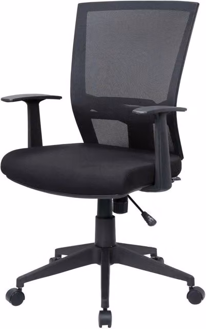Sedia da ufficio direzionale DMORA Eulalia, poltrona ergonomica con braccioli e ruote, colore nero, L: 59 cm, P: 64 cm, H: 96/106 cm – 1