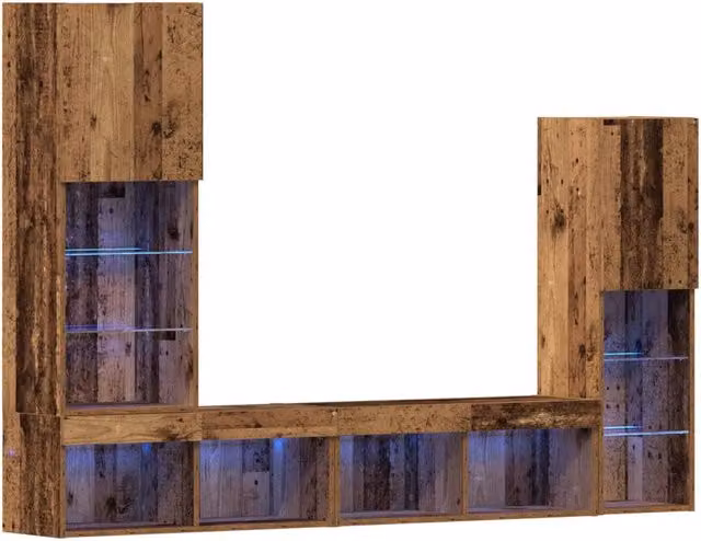 Mobile TV 4 pz | Armadietto TV | Mobile Porta TV Legno vecchio Legno multistrato