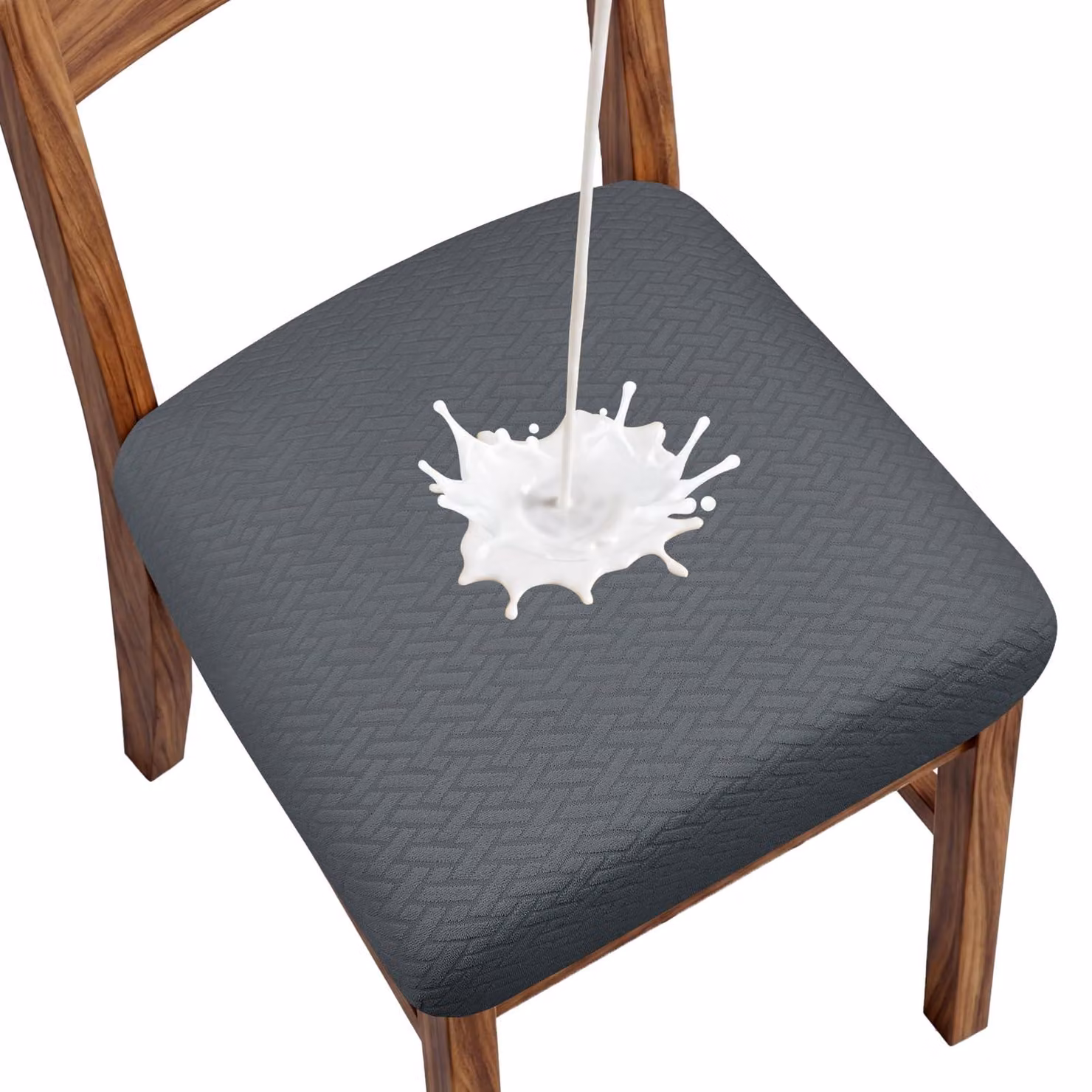 Set di 4 copri-sedie da pranzo - Coperture regolabili e lavabili - Grigio scuro