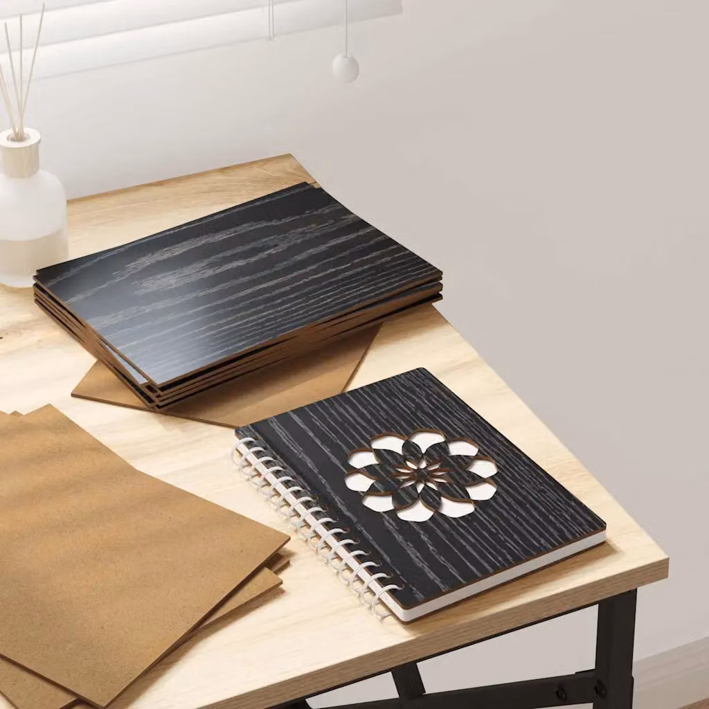 vidaXL Set di 50 Pannelli Decorativi in Legno Rovere Nero L: 30 cm, P: 21 cm, H: 0,27 cm