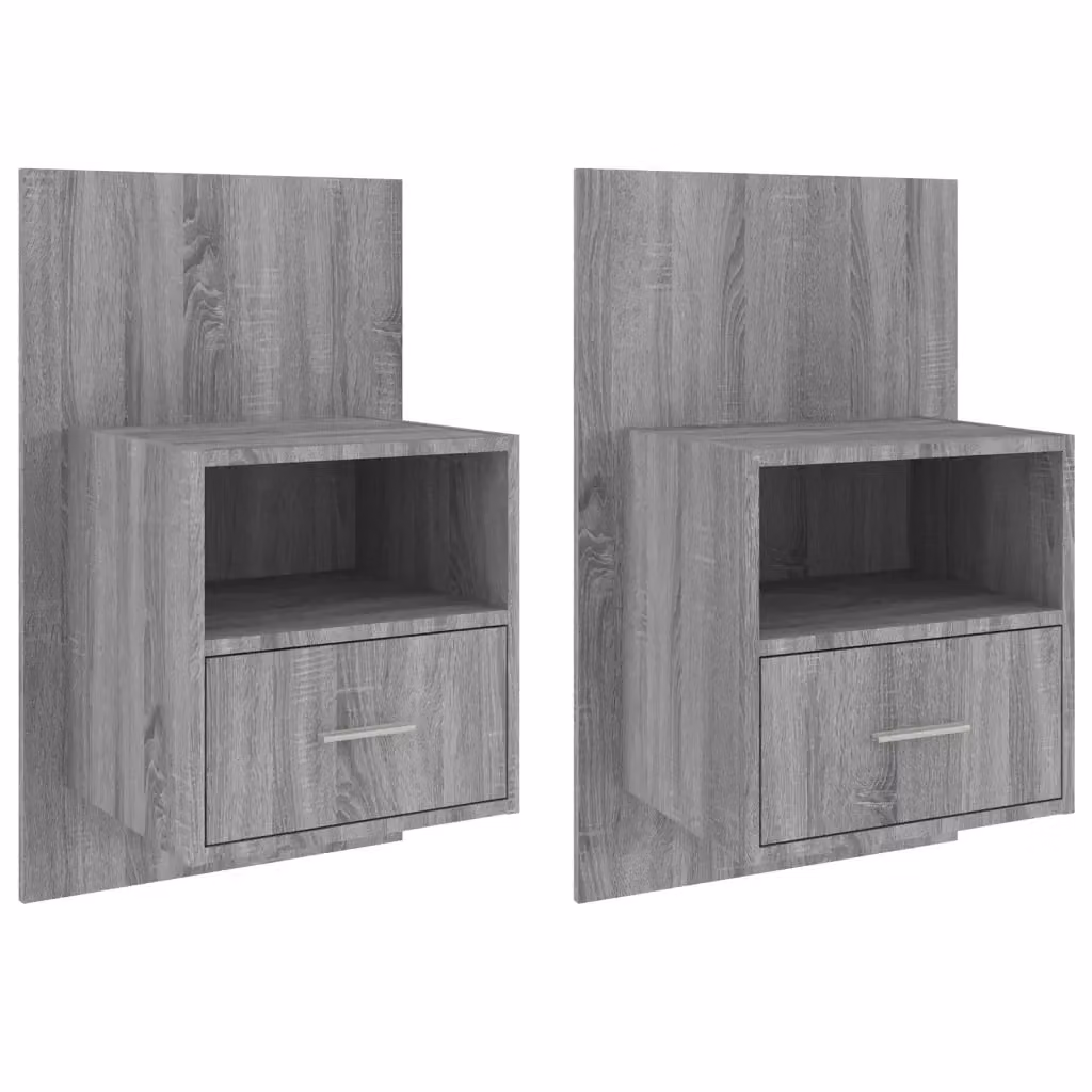 Set di 2 Comodini da Muro Design Mania Grigio Sonoma Moderni – 2