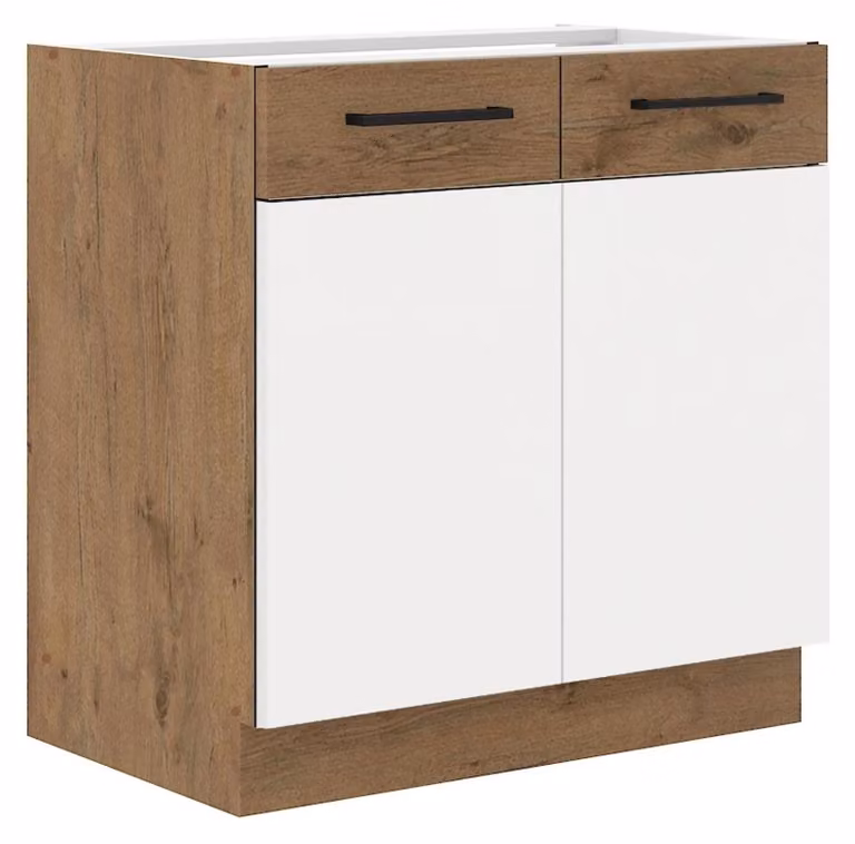 Base Vigo 80 Rovere Lancelot Bianco Blocco cucina lucido Blocco cucina Cucina