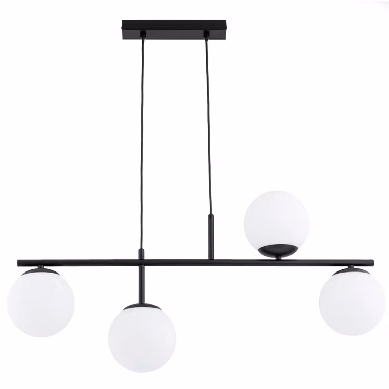 Lampada a sospensione LUNA bianco e nero 4xE14x10W in metallo, dimensioni: 80x15x82 cm, IP20, Alfa