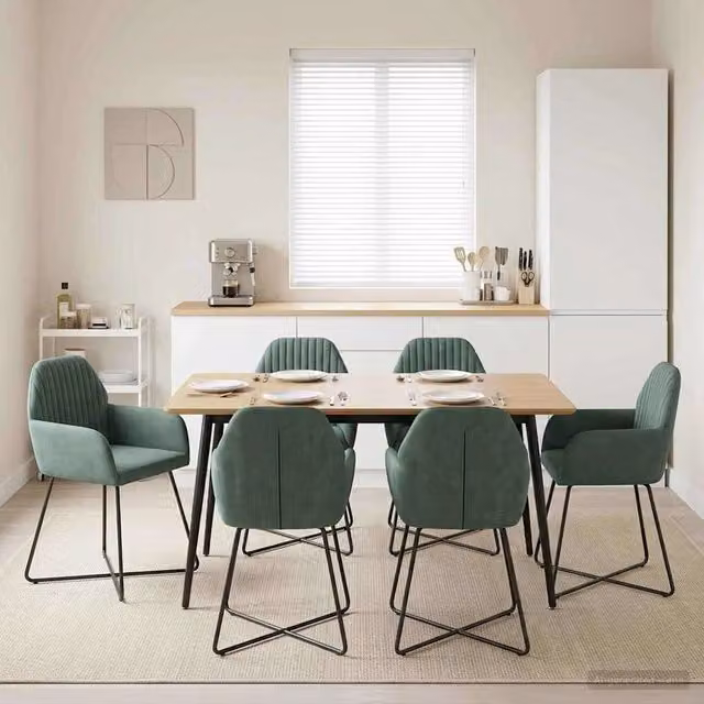 Sedie da pranzo 6 pz Velluto Verde Mare 55 x 50 x 84 cm 3428392