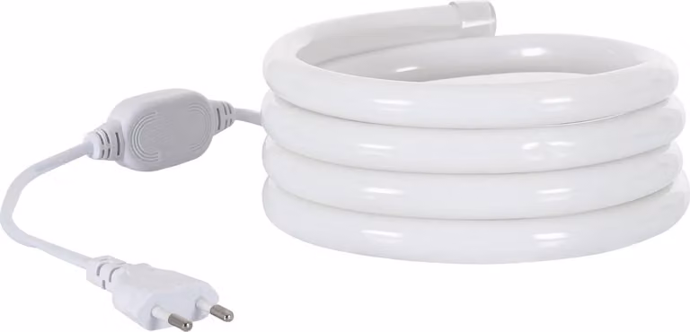 Striscia LED neon dimmerabile 220V bianco freddo rotonda 360° 9W/m taglio 100cm IP67 su misura 2 m