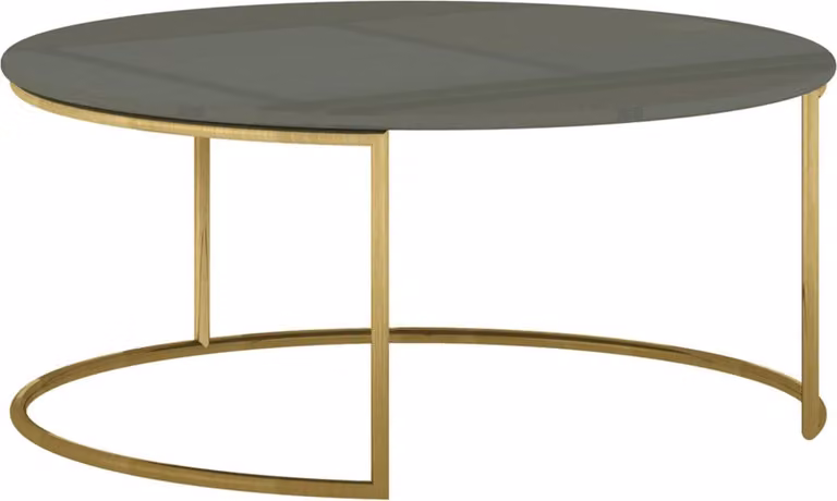 FURNLUX Tavolino Rose Hill Grigio Verde E Oro 80cm / Colore principale: Verde / Dimensioni: 80 x 35 x 80 cm