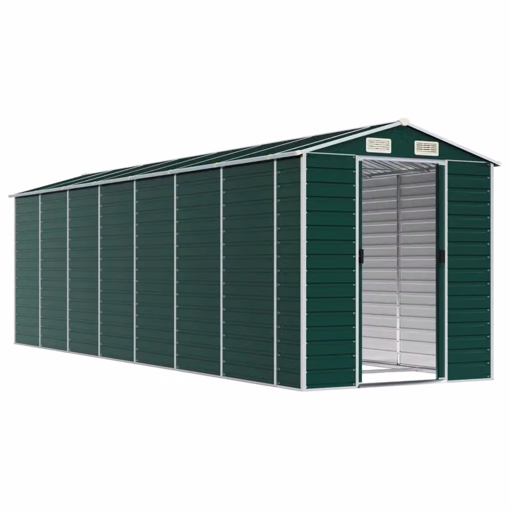 Casetta da giardino e ripostiglio esterno in acciaio zincato verde L: 640 cm, P: 191 cm, H: 198 cm – 2