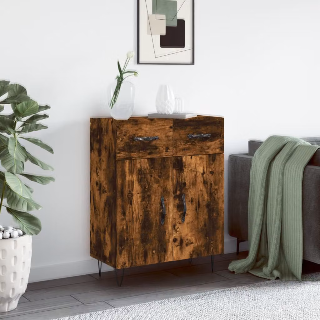 vidaXL Credenza Rovere Fumo 69,5x34x90 cm in Legno Multistrato