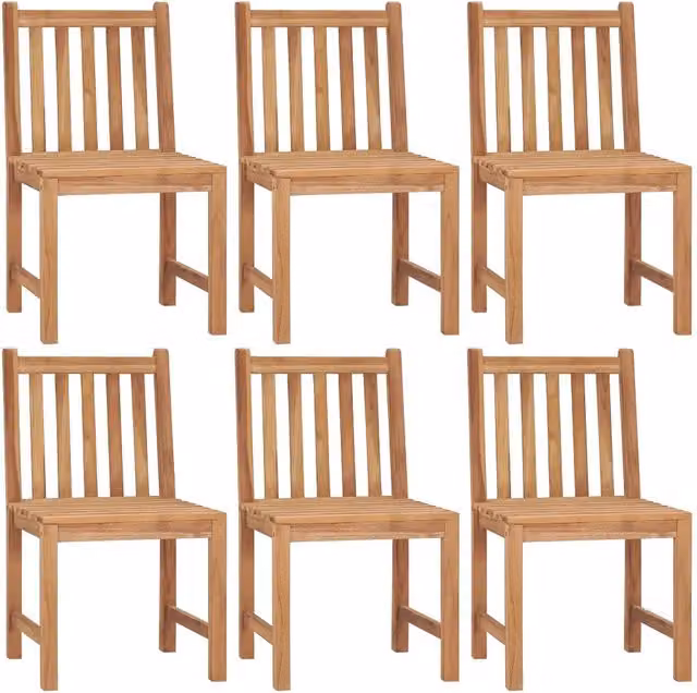 Sedie da Giardino 6 pz con Cuscini in Legno Massello di Teak 3073134