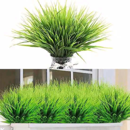 Set di arbusti in erba sintetica - Resistente ai raggi UV - Verde artificiale per esterni - Piante artificiali