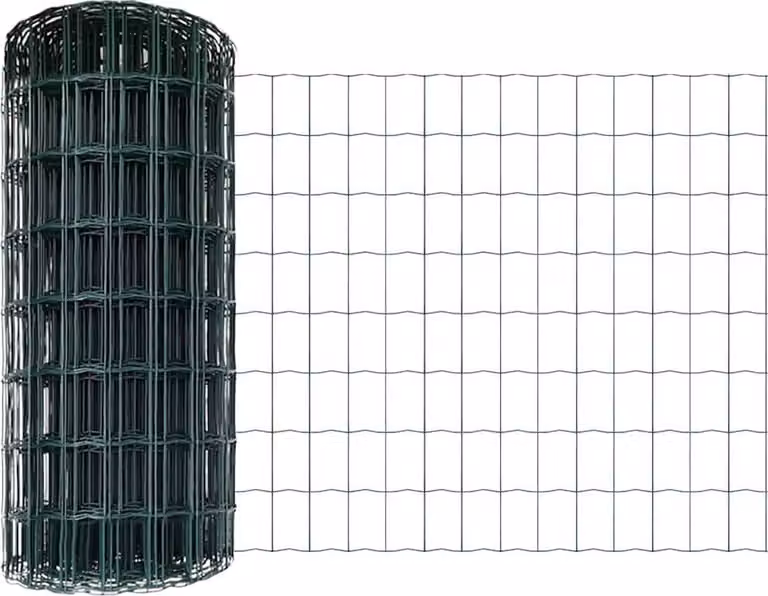 Recinzione Euro di vidaXL con pali, 10 x 0,4 m, acciaio rivestito in PVC, colore verde