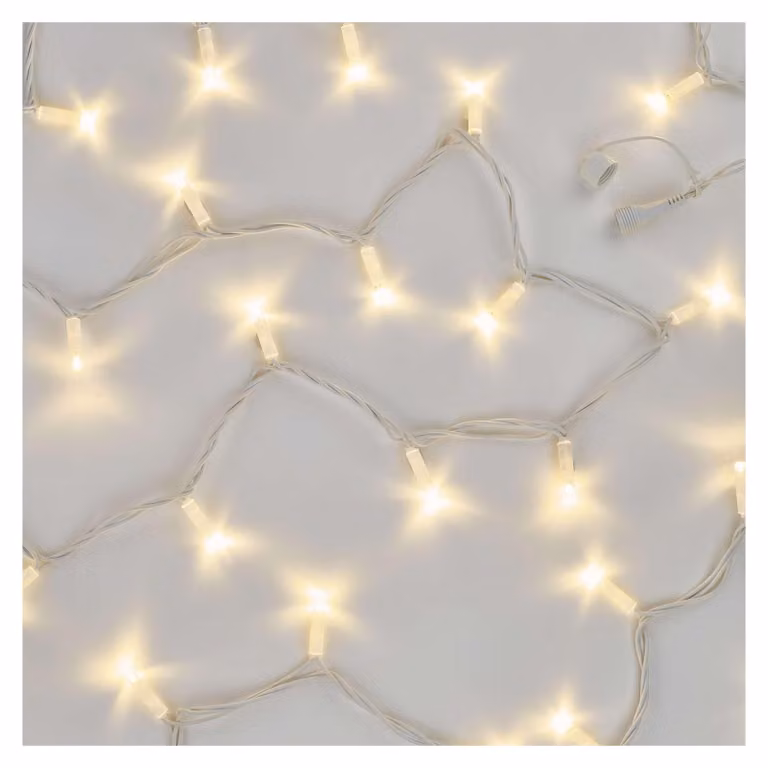 Catena luminosa da 5 metri, con 50 LED a luce calda, grado di protezione IP44, modello estendibile (serie C)