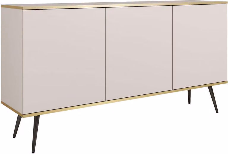 FURNLUX Credenza Oro Beige Und Black 160cm / Hauptfarbe: Beige / Dimensioni: 160 x 39 x 85 cm