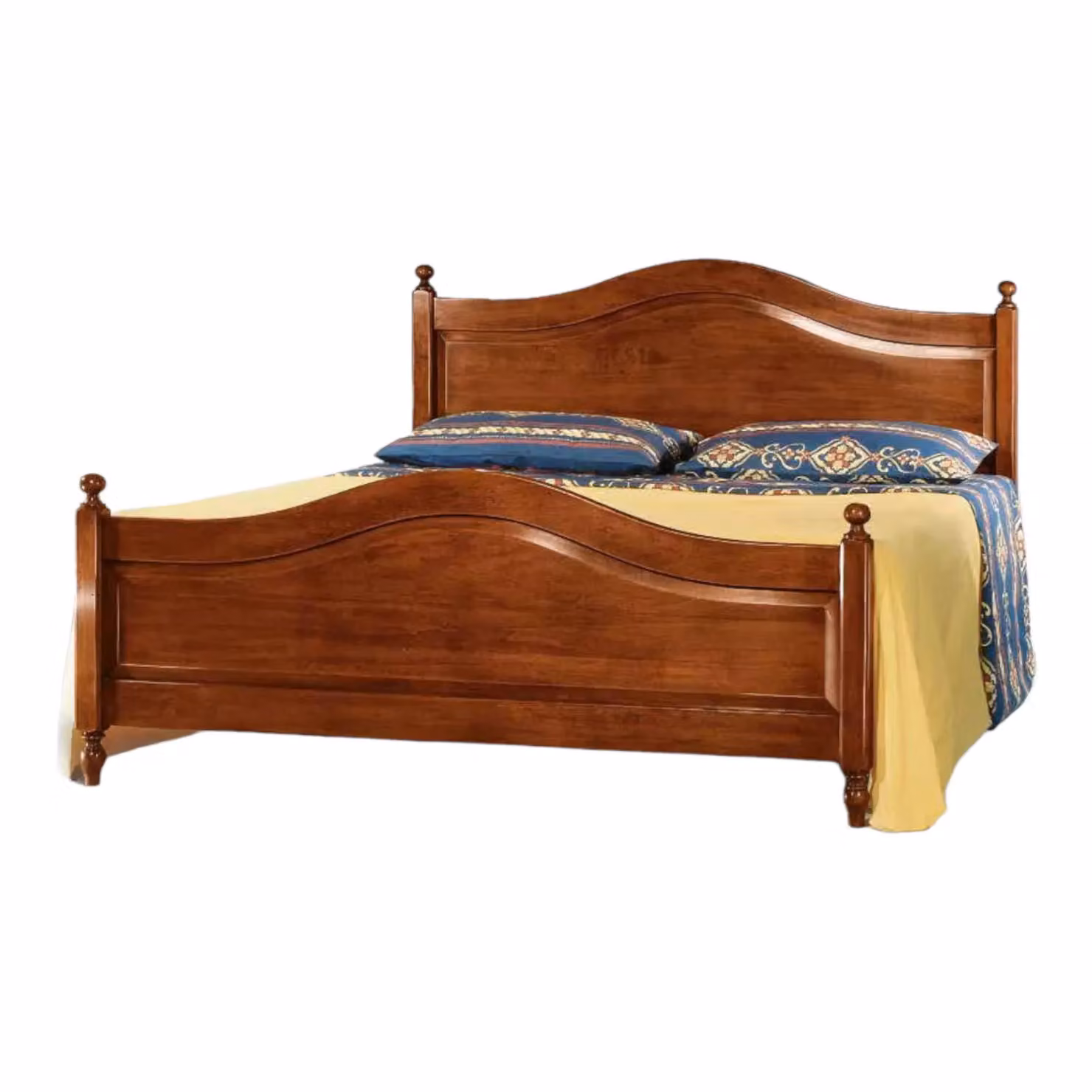 Letto matrimoniale classico in legno Mobili 2G colore noce H 112 x L 175 x P 212 cm – 2