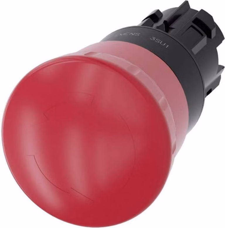 Interruttore di emergenza Siemens, pulsante a fungo anello anteriore in plastica rosso sblocco rotativo SIRIUS ACT 3SU1000-1HB20-0AA0 1 pz (3SU