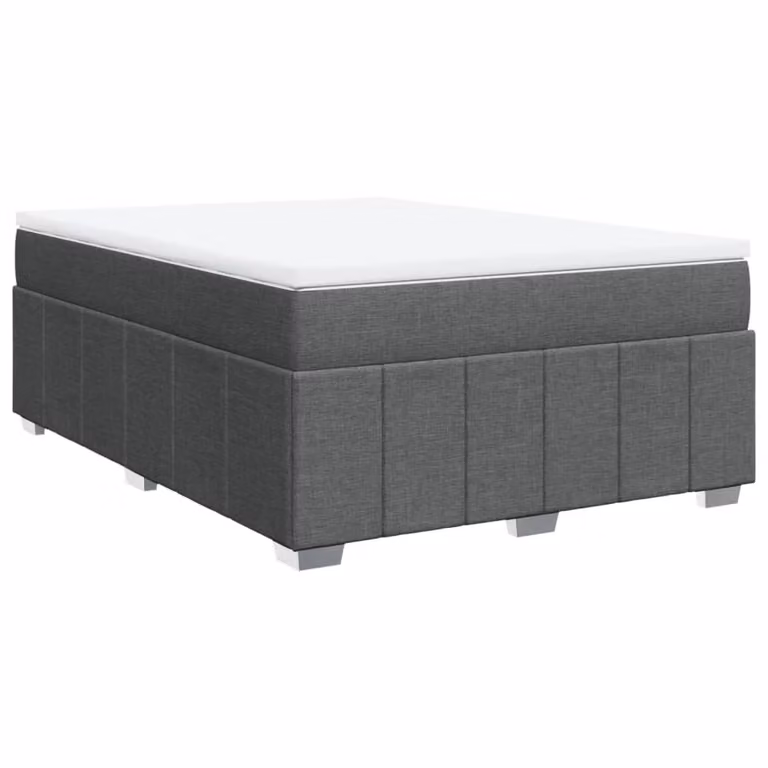Giroletto a Molle con Materasso Grigio Scuro 140x200cm Tessuto