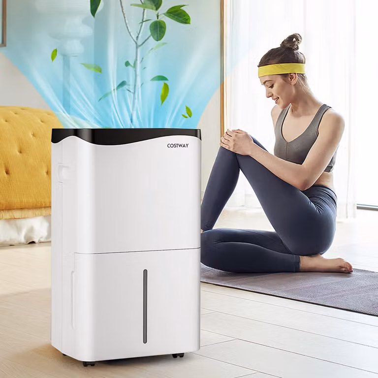 Deumidificatore Costway Bianco con 4 Modalità, 2 Velocità e Controllo tramite App tramite Pannello Touch