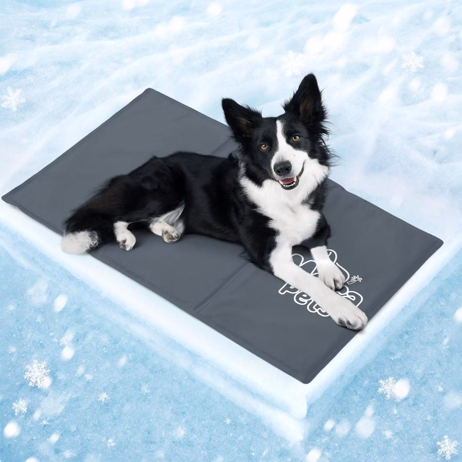 Tappetino refrigerante per cani, auto-raffreddante, gel non tossico, colore grigio, dimensioni 90 x 50 cm