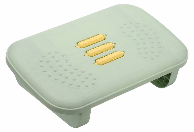 Poggiapiedi ergonomico da posizionare sotto la scrivania, non girevole, colore verde/giallo
