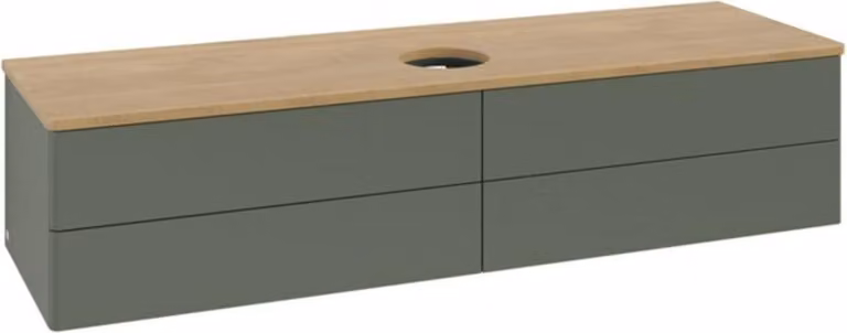V&B Mobiletto senza struttura frontale - illuminazione Antao 160x50cm, WBP hon. Oa, lea gre. m Lac