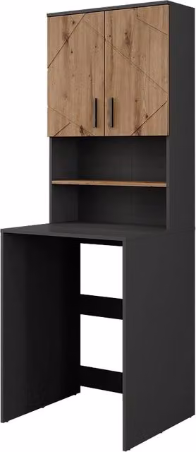 Set di armadietti per lavatrice Irma Antracite/Rovere dorato 68 x 88.5 cm 2 parti Vicco