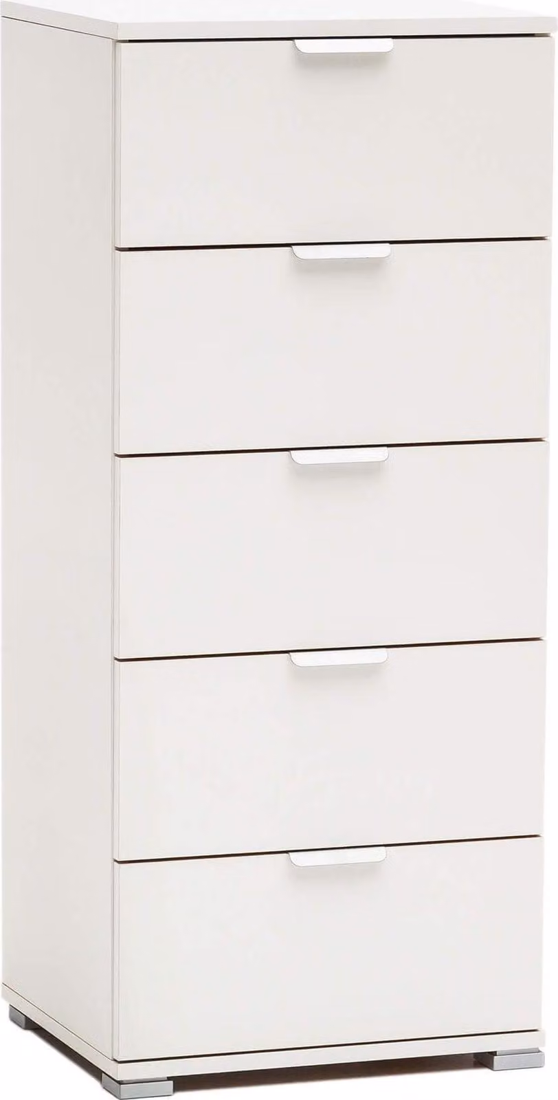 Milani Home - cassettiera 5 cassetti 45 x 38 x 103 cm, bianco, truciolare bilaminato, Italy