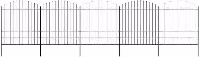 Recinzione da Giardino con Punta a Lancia 838x200 cm Nero 277752