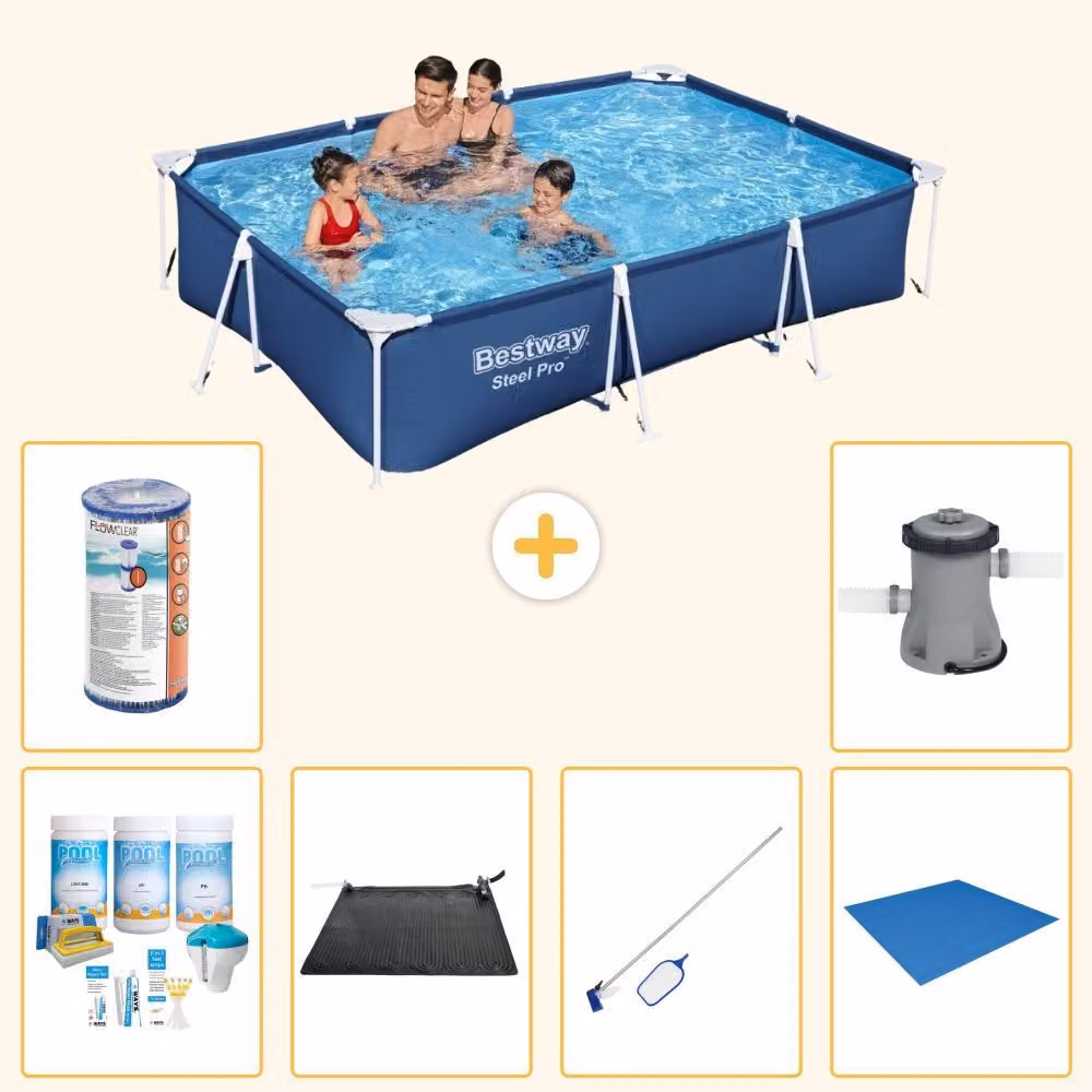 Bestway Steel Pro, piscina rettangolare - 300x201x66 cm - 7 pezzi - Modello S22077