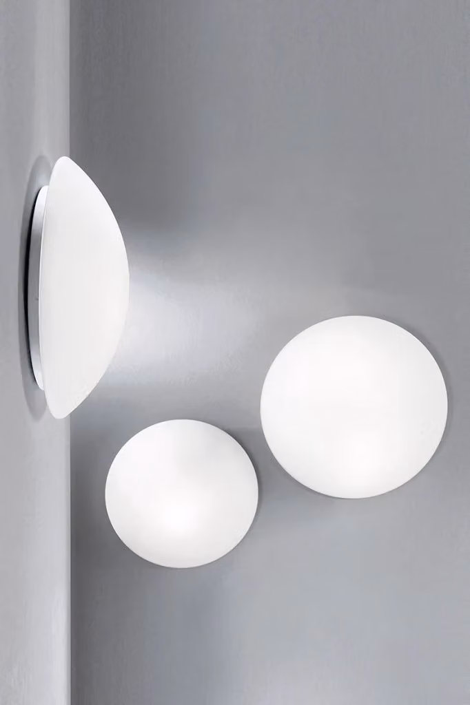 Plafoniera e Applique PERLA Rossini Group in Vetro Soffiato Bianco, Diametro: 45 cm, Attacco E27, IP20 – 2