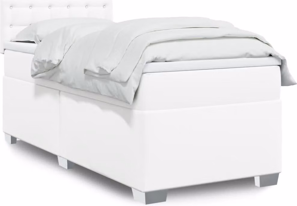 Maison Exclusive - Giroletto a Molle con Materasso Bianco 90x200 cm in Pelle finta
