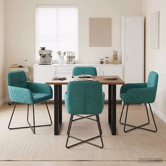 Sedie da pranzo 4 pz Velluto Turchese 59 x 56,5 x 86 cm 3428217