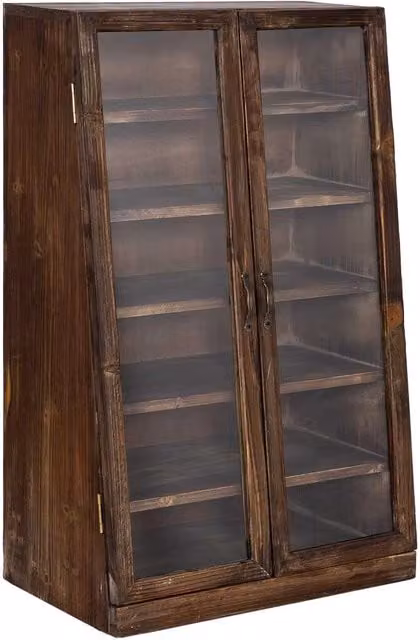 Vetrina Wanderlust Deco in legno di abete marrone con 2 ante in vetro e 5 ripiani L: 50 cm, P: 29,5 cm, H: 80 cm – 1