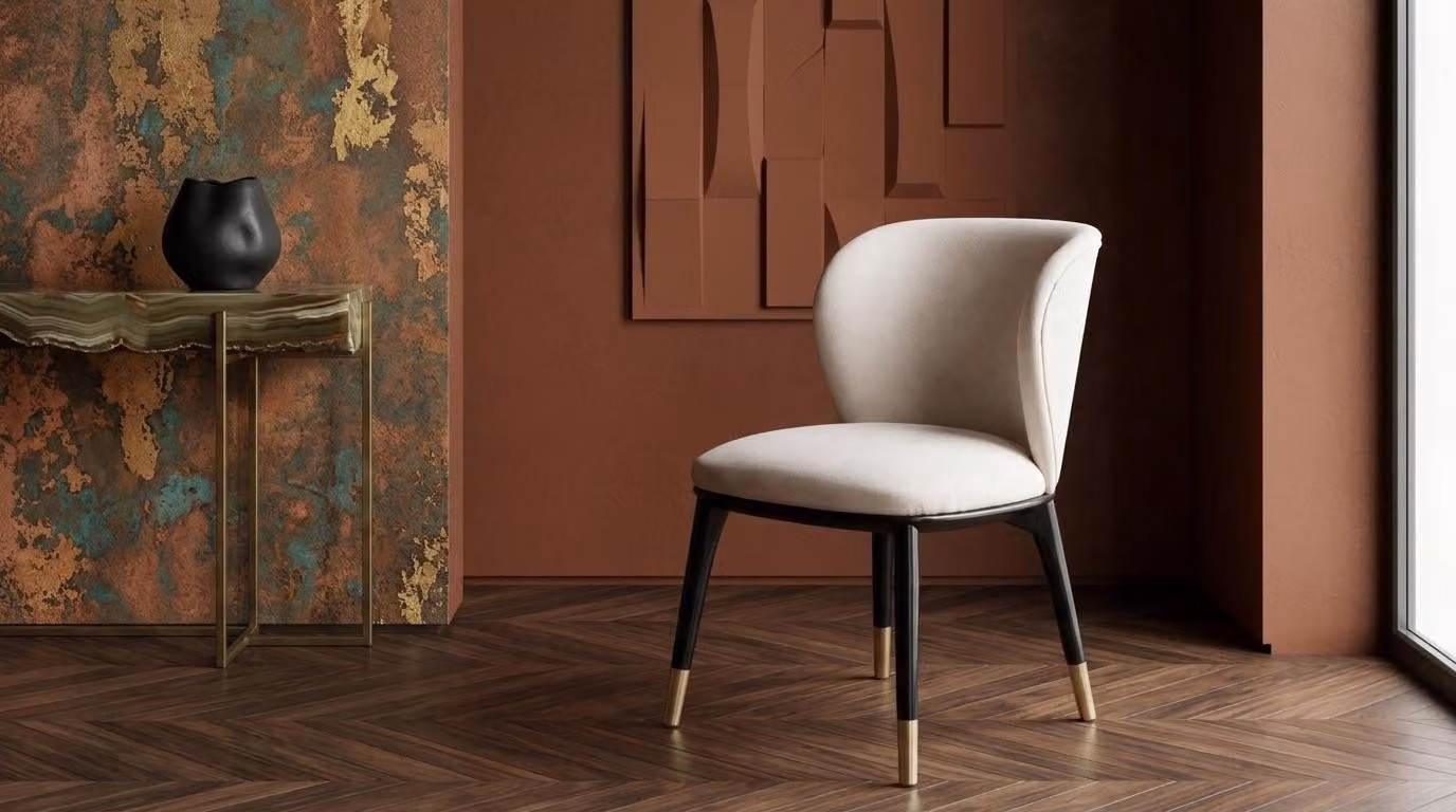 Sedia imbottita elegante, ideale per la sala da pranzo, design moderno