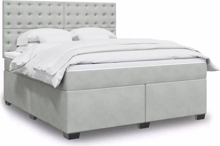 Maison Exclusive - Giroletto a Molle con Materasso Grigio Chiaro 180x200cm Velluto