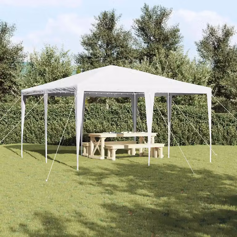 Tenda Party vidaXL Bianca in Polietilene e Acciaio L/P/H: 400 x 400 x 266 cm