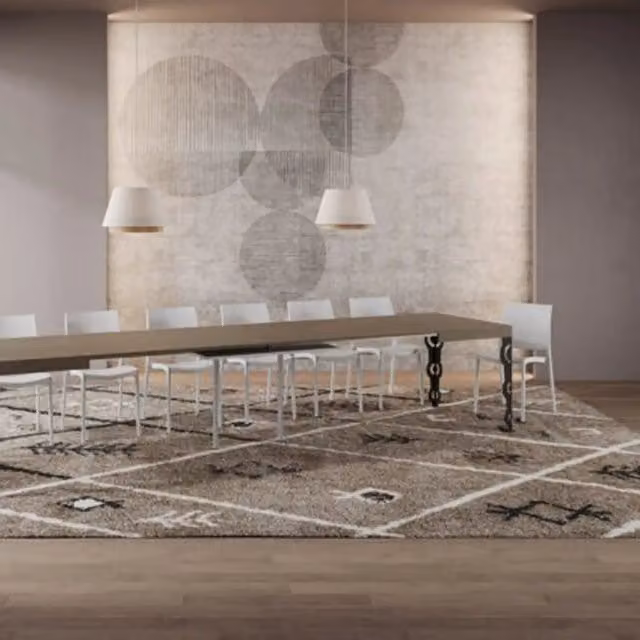 Tavolo allungabile moderno Itamoby rettangolare beige e antracite L: 140-400 cm, P: 90 cm